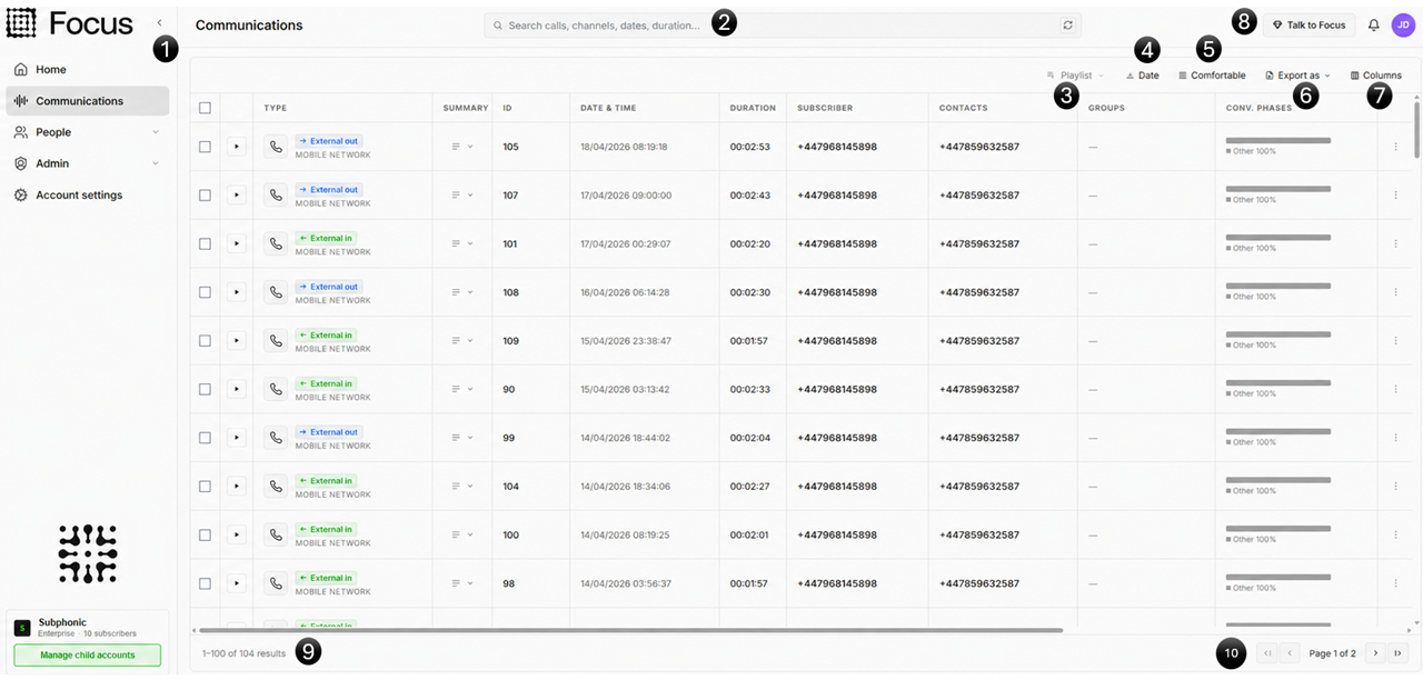 Default search screen