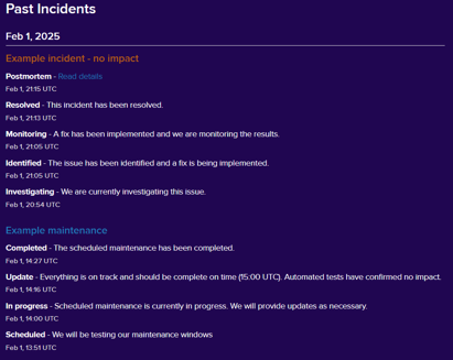Past incidents