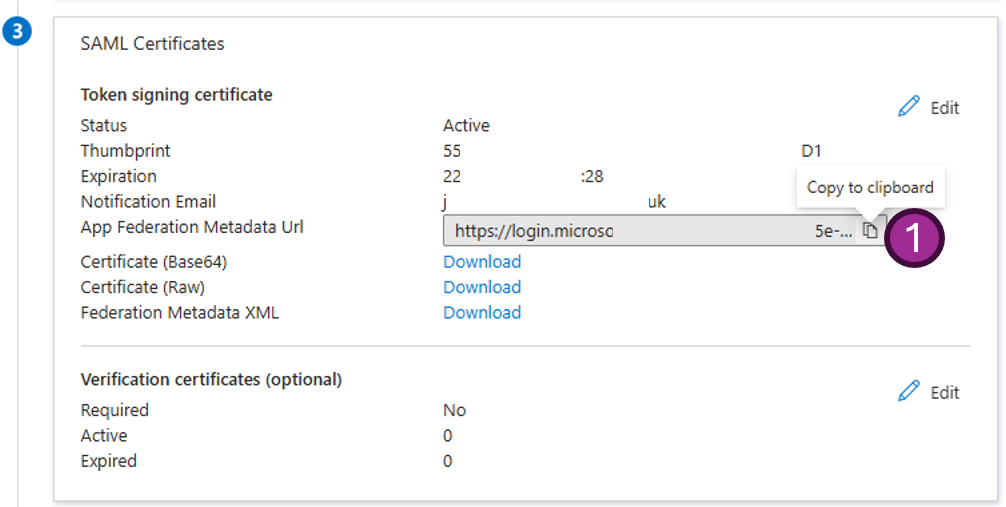 Copy metadata url