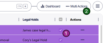 Multi actions menu