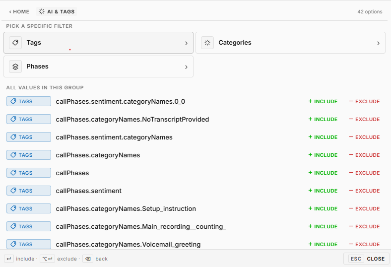 Search tags