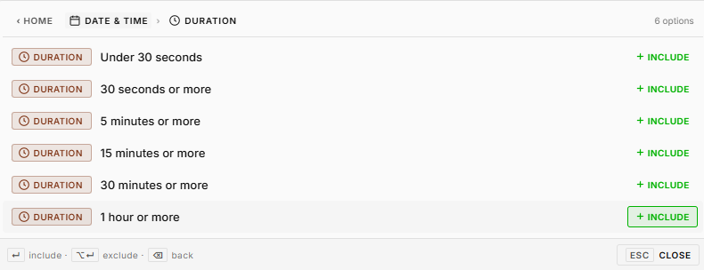 Search Duration