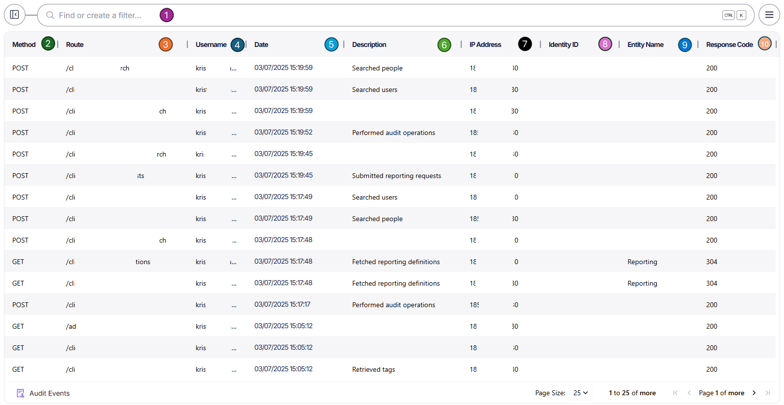audit landing screen